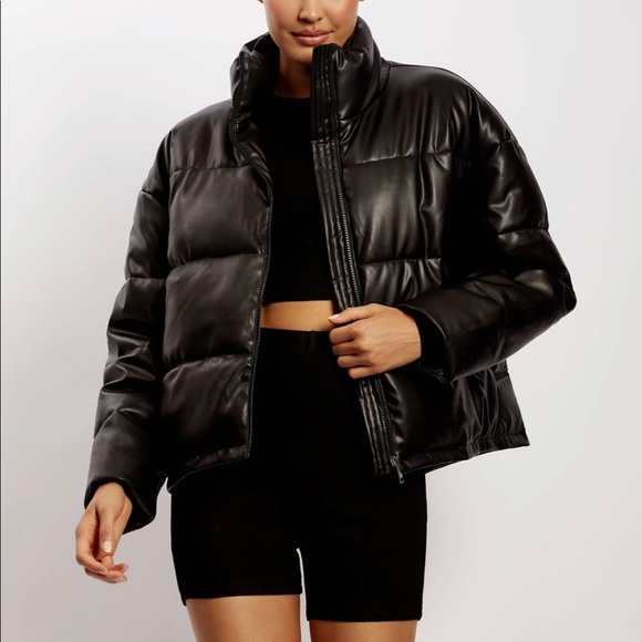 MESHKI Jackets \u0026 Coats | MESHKI Farrah Faux Leather Puffer Jacket | Color: Black | Size: Xs | Jolene_Wright's Closet